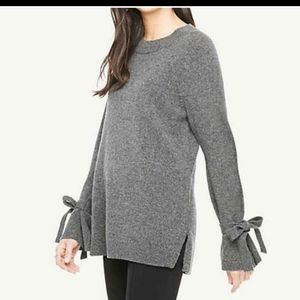 Ann Taylor LOFT wool blend Gray tunic sweater sz S